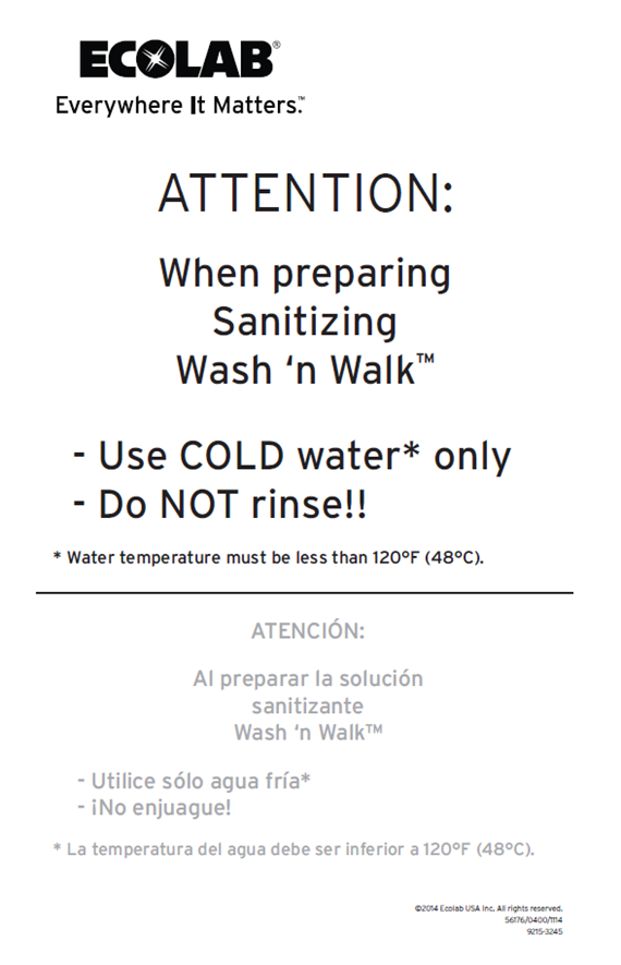 Sanitizing Wash n Walk