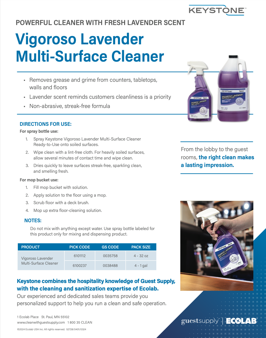 Keystone Vigoroso Lavender Multi Surface Cleaner